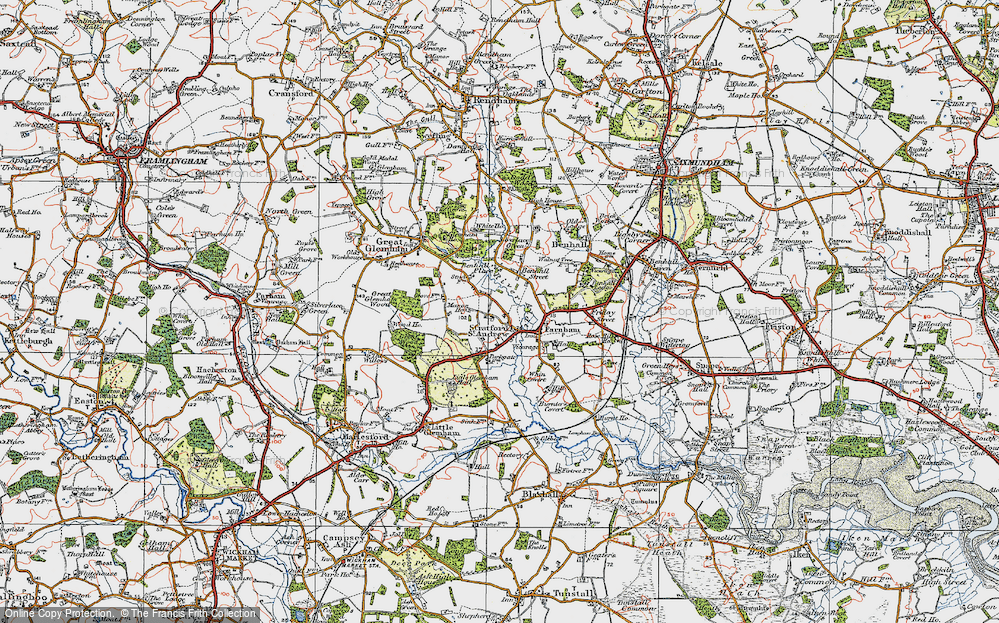 Old Map of Stratford St Andrew, 1921 in 1921