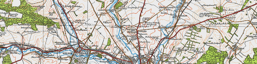 Old map of Old Sarum in 1919