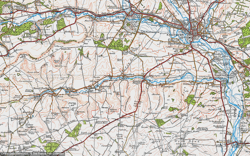 Old Map of Stratford Tony, 1919 in 1919