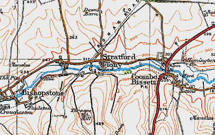 Old map of Stratford Tony in 1919