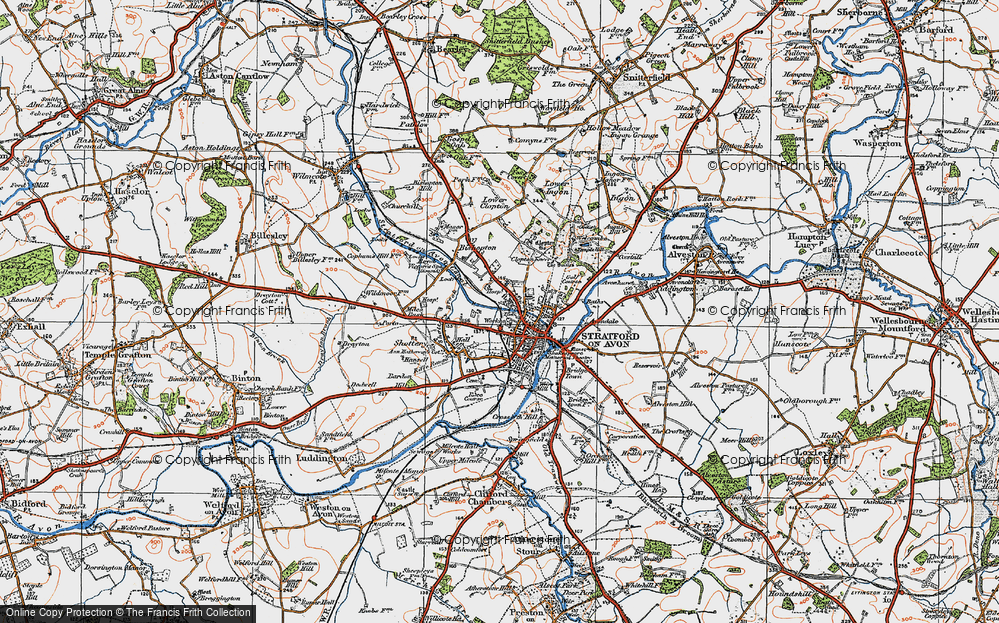 Old Map of Stratford-upon-Avon, 1919 in 1919