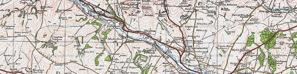 Old map of Ash Hill in 1919