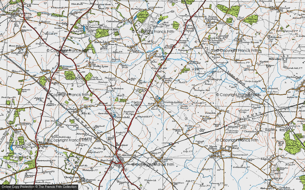 Old Map of Stratton Audley, 1919 in 1919