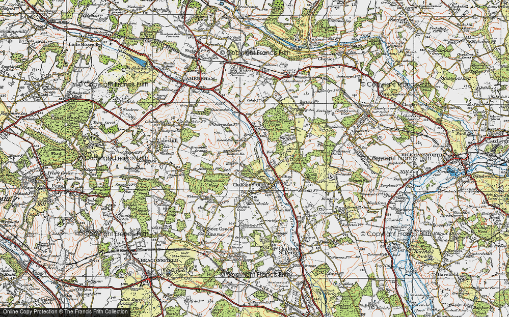Old Map of Historic Map covering Pollards Wood in 1920