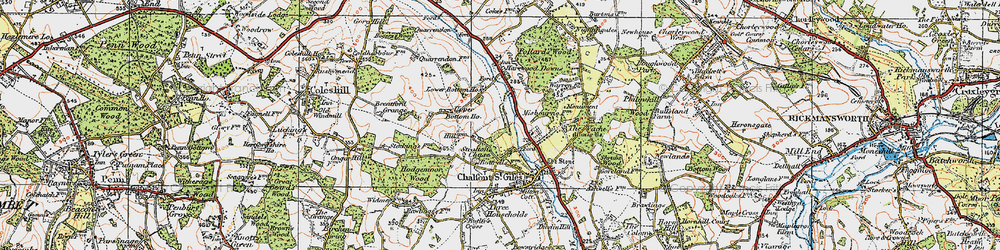 Old map of Stratton Chase in 1920