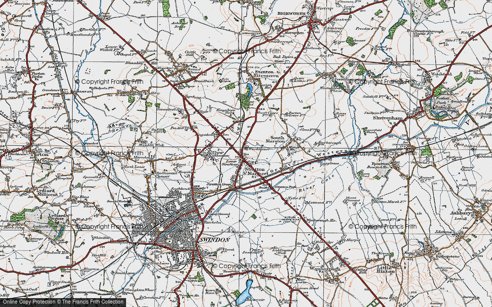 Old Map of Stratton St Margaret, 1919 in 1919