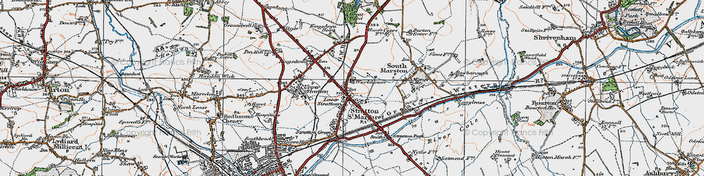 Old map of Stratton St Margaret in 1919
