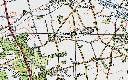 Old map of Stratton Strawless in 1922