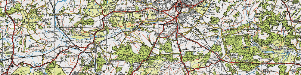 Old map of Broadwater Forest in 1920