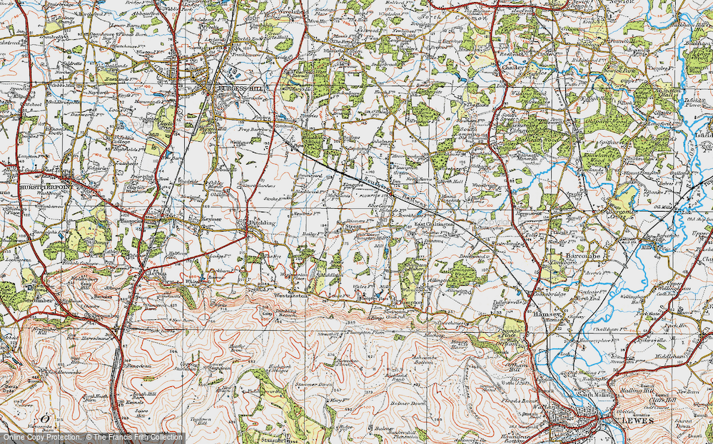Old Map of Historic Map covering Brocks Wood in 1920