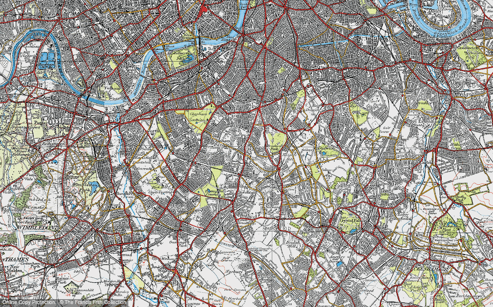 Old Map of Streatham Hill, 1920 in 1920