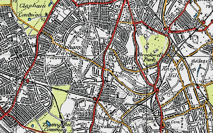 Old map of Streatham Hill in 1920