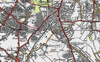 Old map of Streatham Vale in 1920