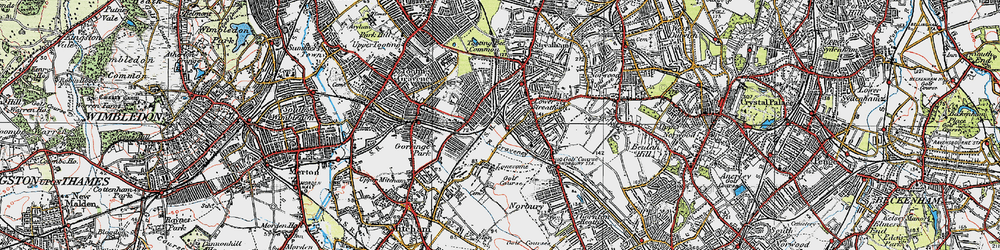Old map of Streatham Vale in 1920