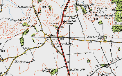 Old map of Bartonhill Cutting in 1919