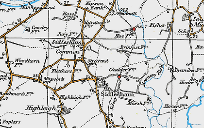 Old map of Street End in 1919