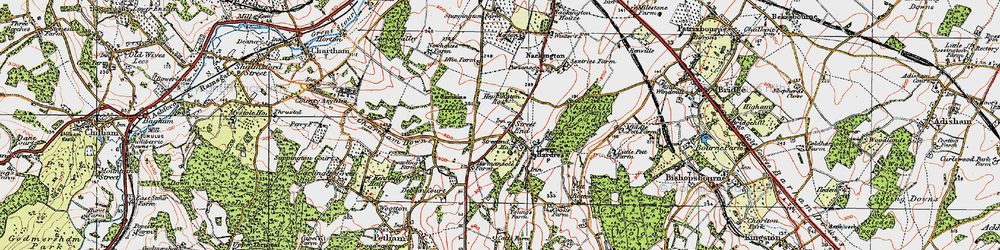 Old map of Street End in 1920