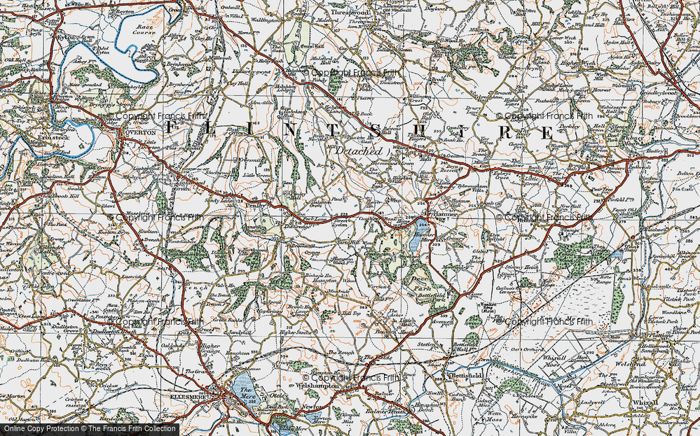 Old Map of Street Lydan, 1921 in 1921