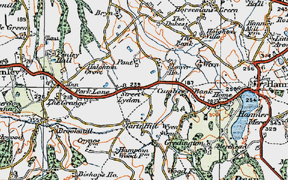 Old map of Street Lydan in 1921