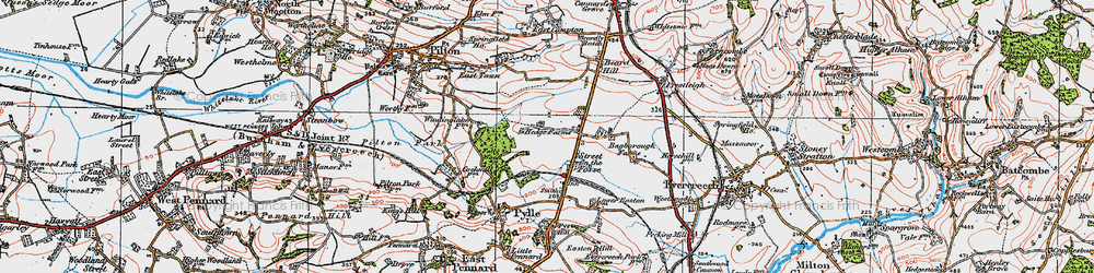 Old map of Street on the Fosse in 1919