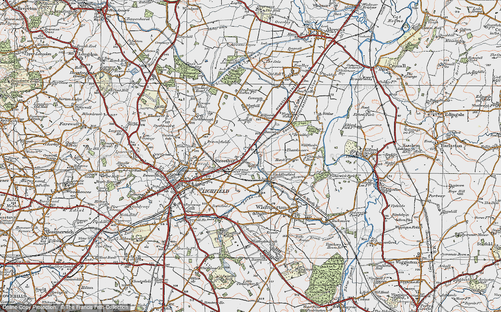 Old Map of Streethay, 1921 in 1921