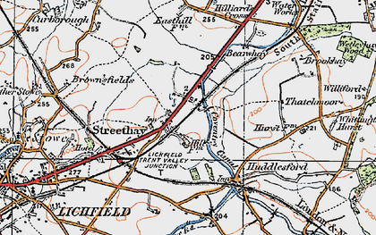 Old map of Streethay in 1921