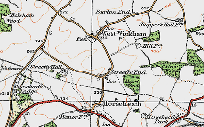 Old map of Streetly End in 1920