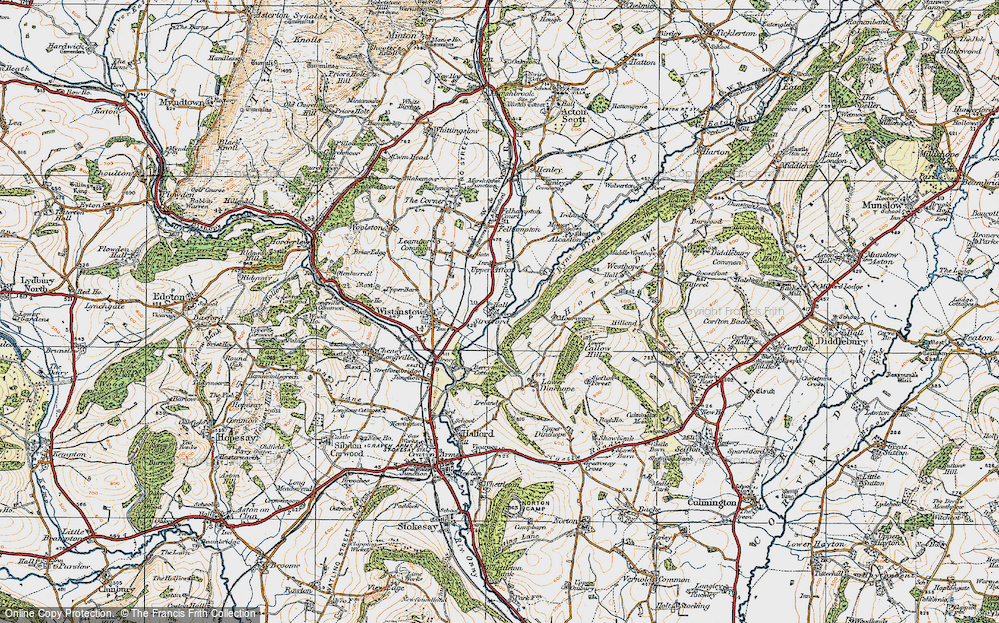 Old Map of Strefford, 1920 in 1920