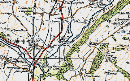 Old map of Strefford in 1920