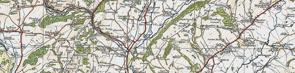 Old map of Strefford in 1920
