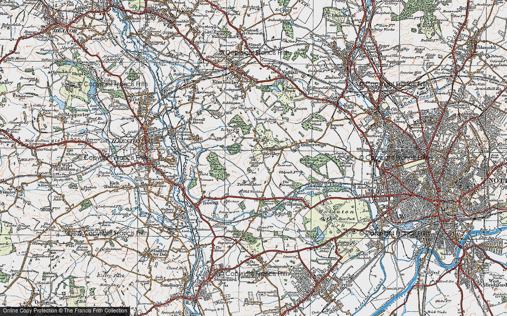 Old Map of Strelley, 1921 in 1921