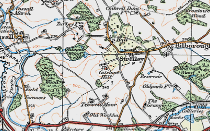Old map of Strelley in 1921