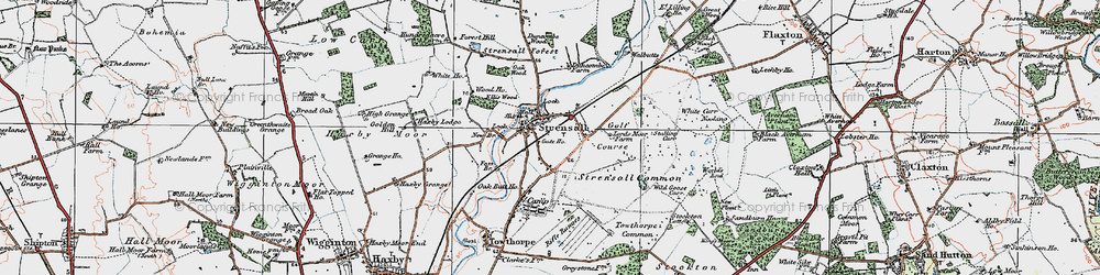 Old map of Strensall in 1924