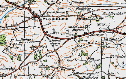 Old map of Stretch Down in 1919