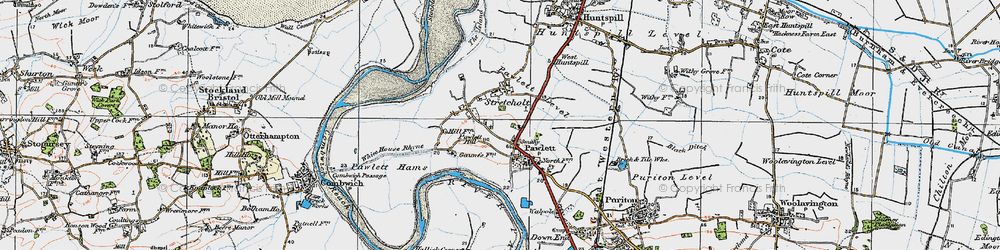 Old map of Stretcholt in 1919