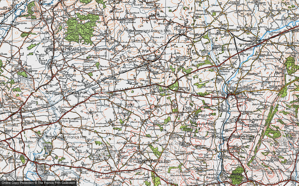 Old Map of Strete Ralegh, 1919 in 1919