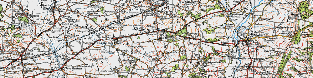 Old map of Strete Ralegh in 1919