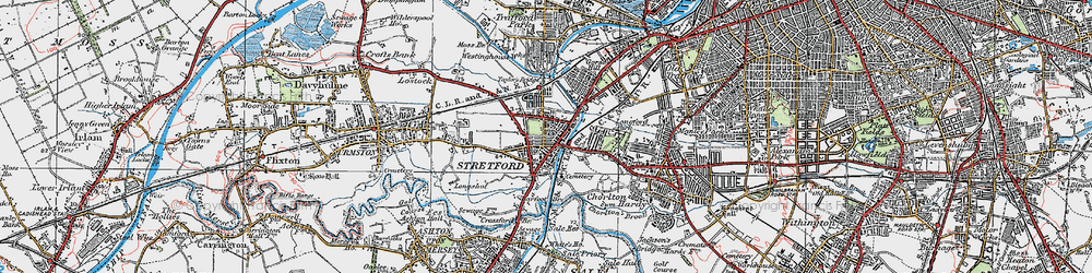 Old map of Stretford in 1924