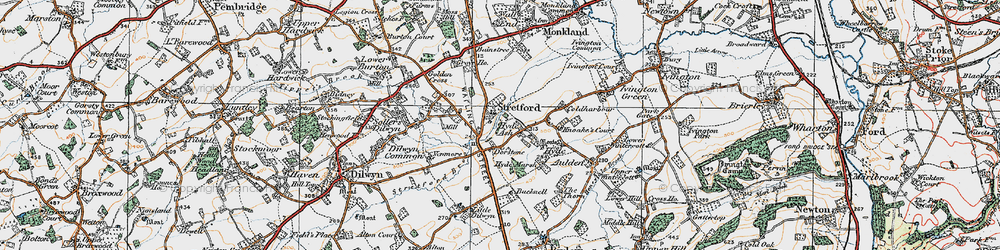 Old map of Bainstree Cross in 1920