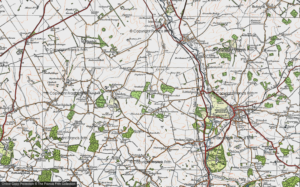 Old Map of Strethall, 1920 in 1920