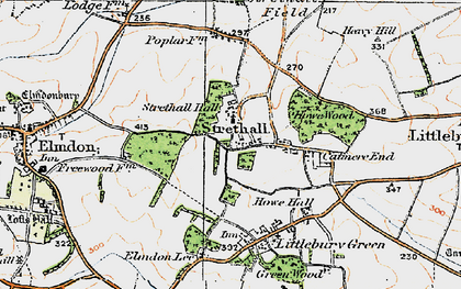 Old map of Strethall in 1920