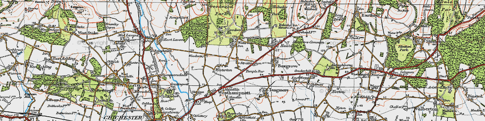 Old map of Strettington in 1919