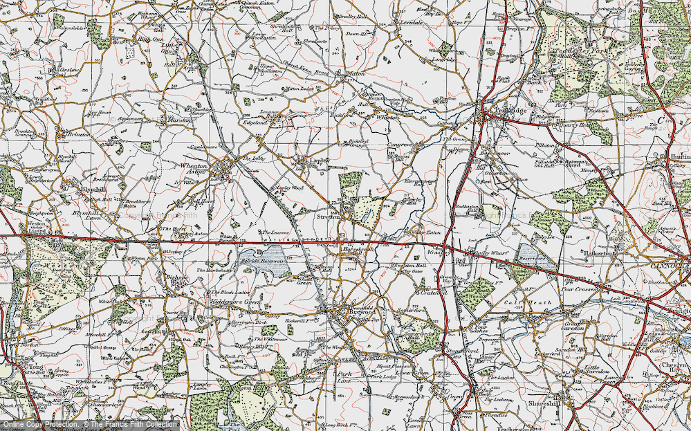 Old Map of Stretton, 1921 in 1921