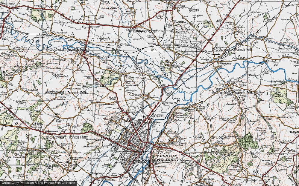 Old Map of Stretton, 1921 in 1921