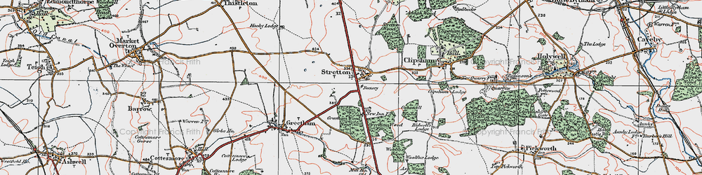 Old map of Woolfox Wood in 1922