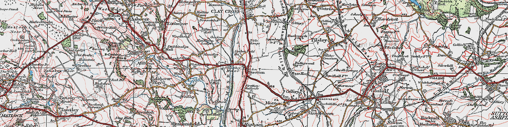 Old map of Stretton Hillside in 1923