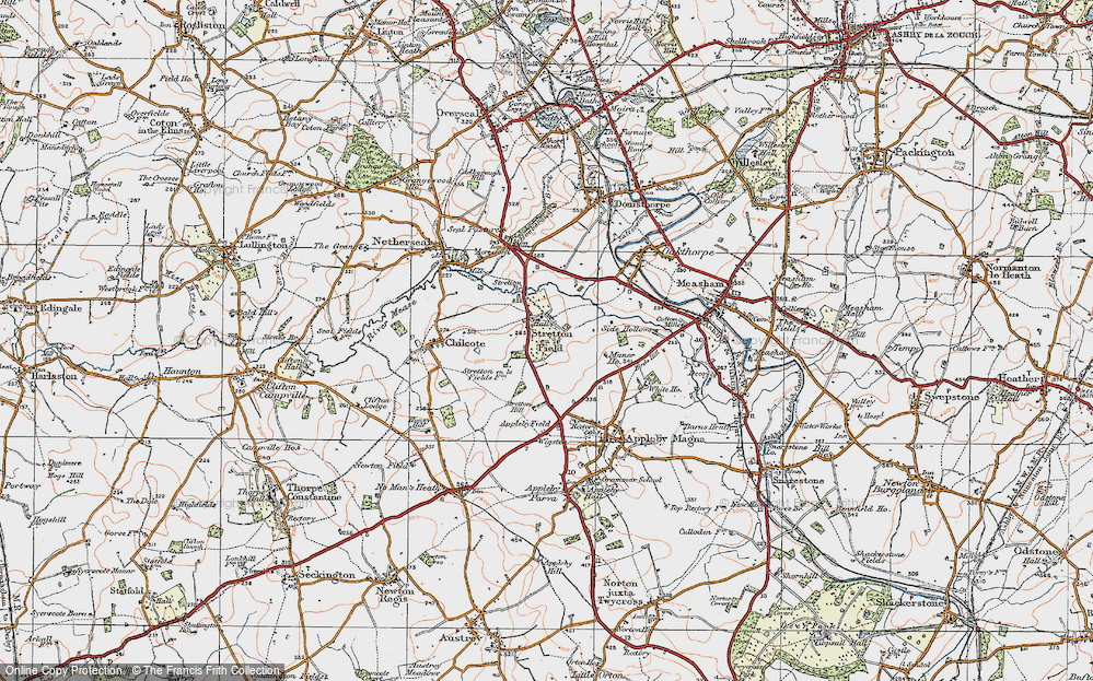 Old Map of Stretton en le Field, 1921 in 1921
