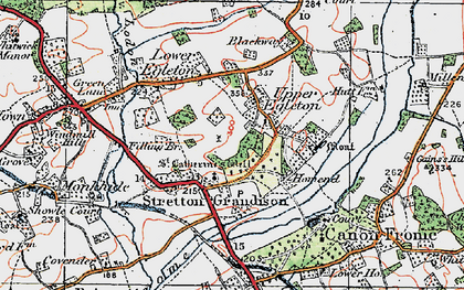 Old map of Stretton Grandison in 1920