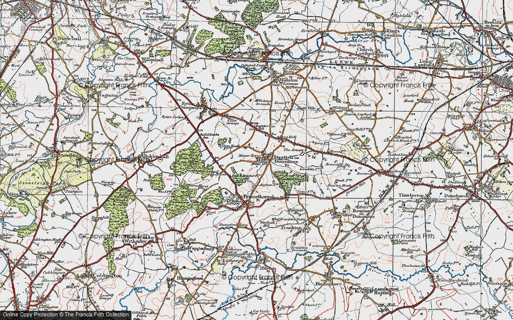 Old Map of Stretton-on-Dunsmore, 1919 in 1919