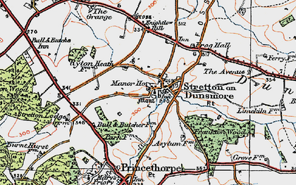 Old map of Stretton-on-Dunsmore in 1919